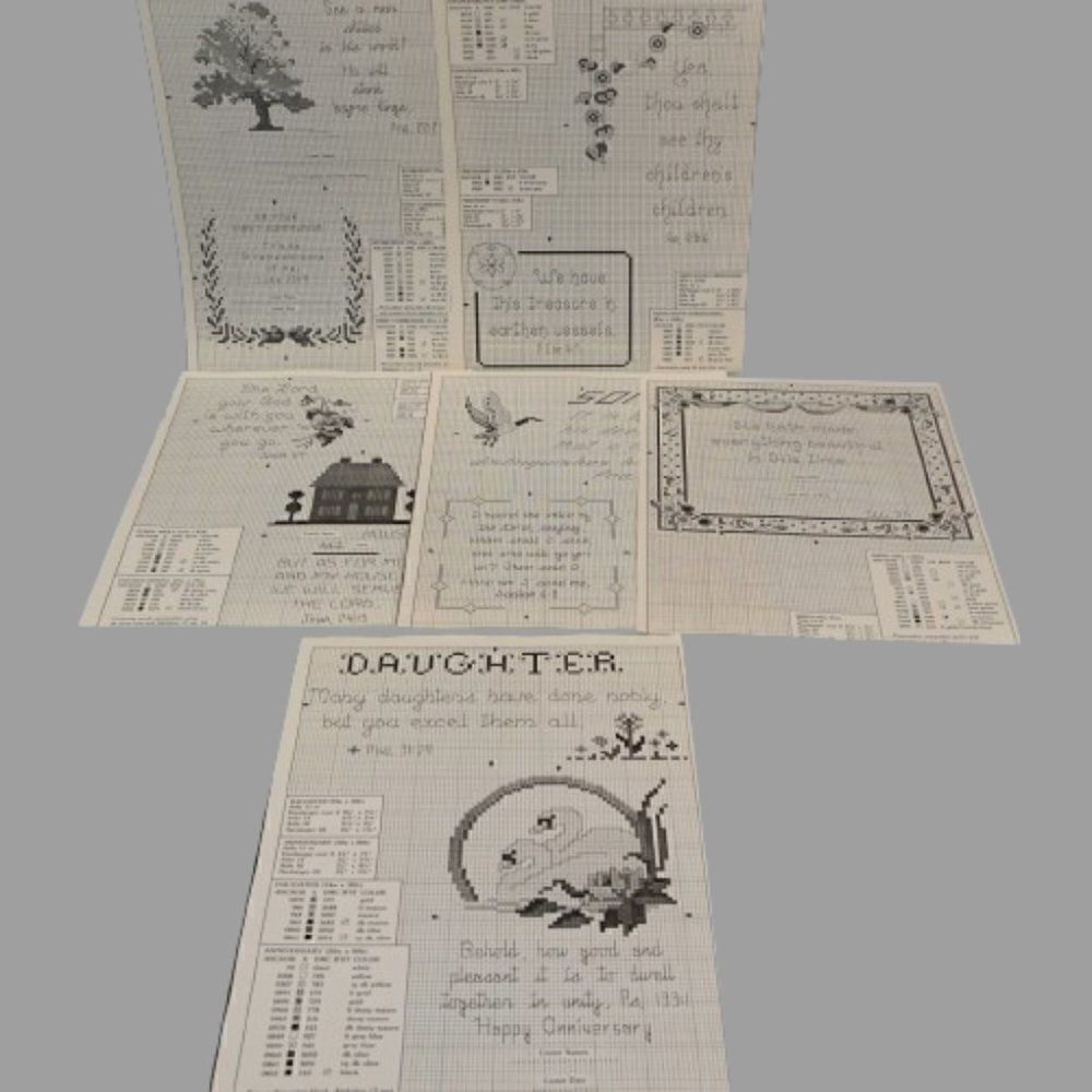 Cross Stitch Patterns 18 Assorted Photocopied Patterns - Picture 3 of 4